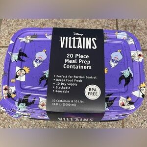 New Disney Villains 20-piece meal prep containers Each container